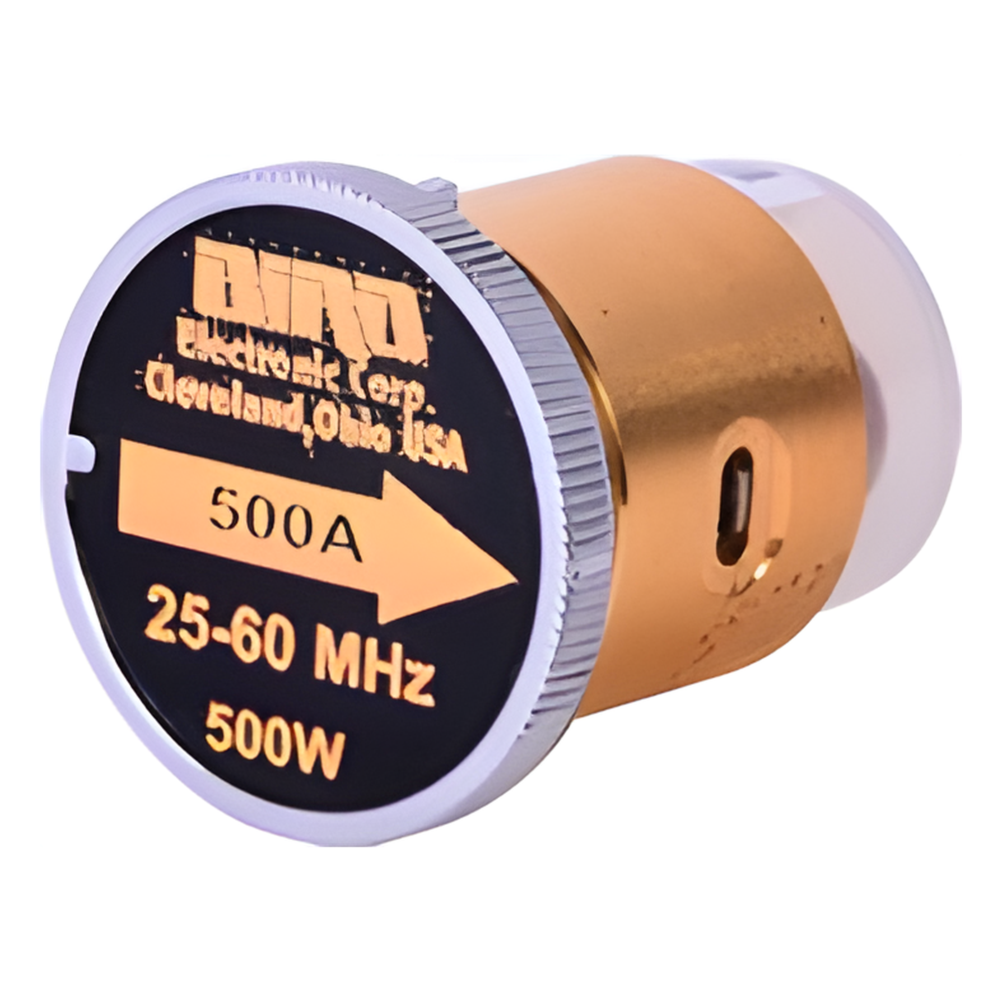 Elemento de 500 Watt en Línea 7/8" para Wattmetro BIRD 43 en Rango de Frecuencia de 25 a 60 MHz. — BIRD TECHNOLOGIES · SKU 500A