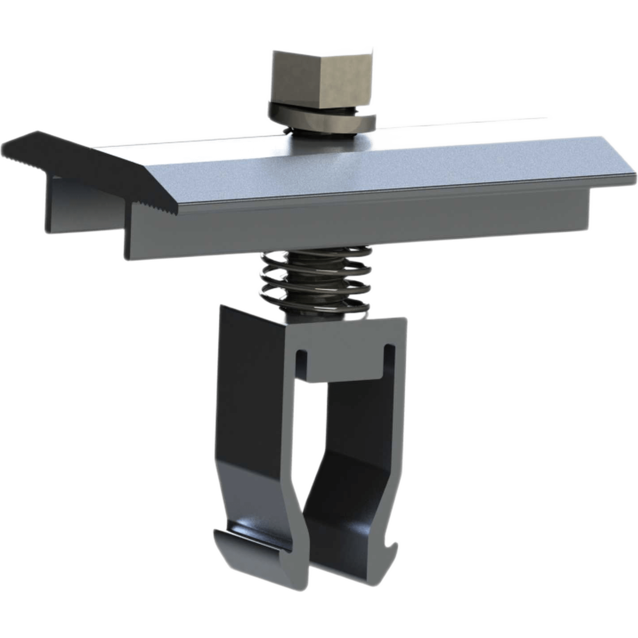 Sujetador intermedio 25-40 mm para montaje de paneles solares en riel 21