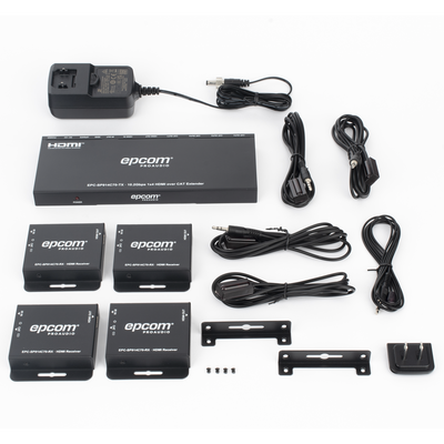Splitter HDMI 1x4 | Extensor HDMI | 4K@30Hz 40m | 1080p@60Hz 70m | Función PoC | 4:4:4 