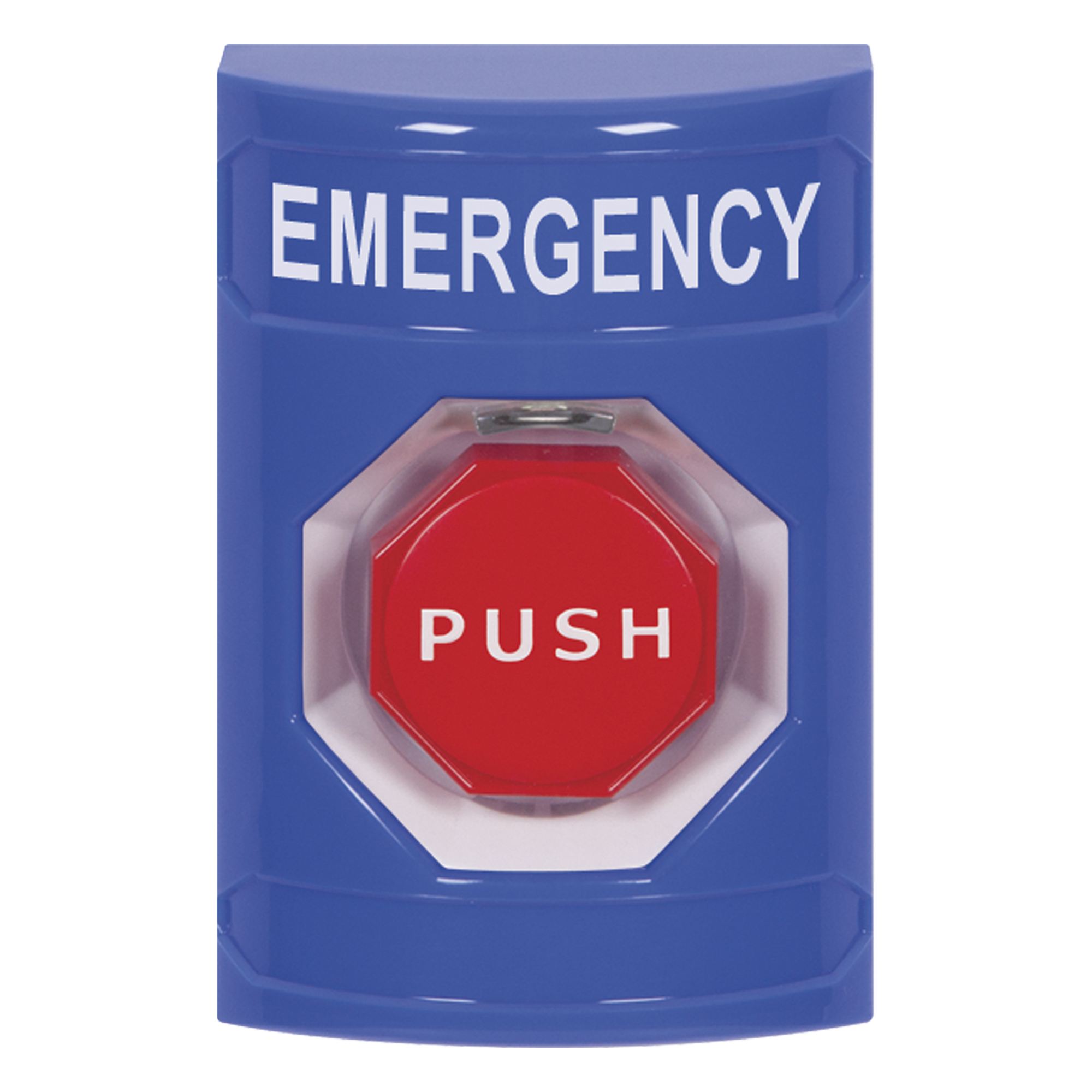 Botón de Emergencia, Texto en Español, Policarbonato Súper Resistente, Momentaneo — STI · SKU SS2405EM-EN