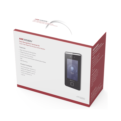 Kit de Control de Acceso TODO INCLUIDO con Lector de Rostros, QRs , Tarjetas y Huellas / 3,000 Rostros / Compatible con App Hik-Connect / Videoportero / Incluye Electroimán Botón de Salida y Montajes Z y L para imán / HIK-IA