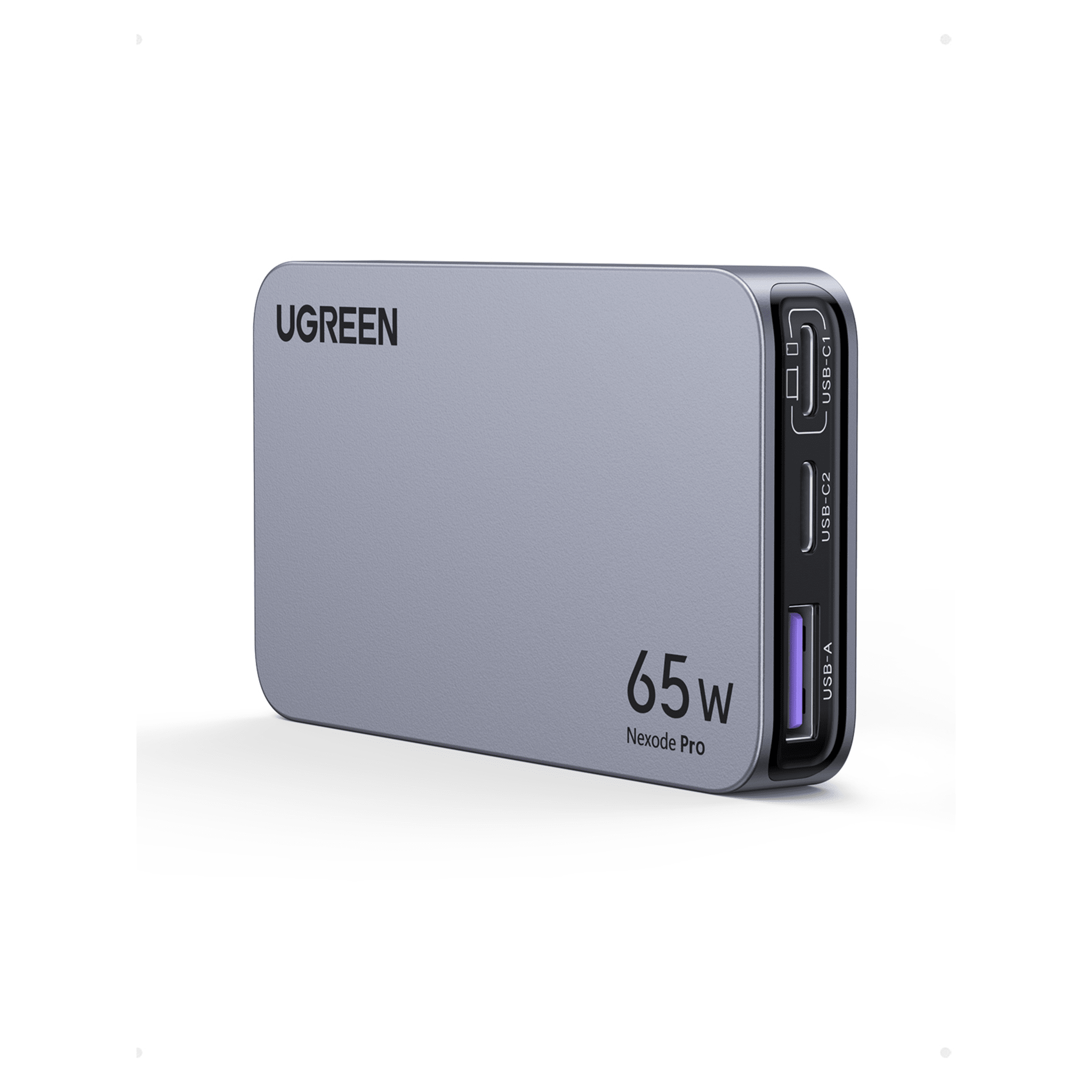 Cargador Rápido GaN 65W UGREEN / 2 Puertos USB-C + 1 Puerto USB-A / Tecnología GaN / Carga Rápida PPS PD 3.0 QC 4.0 / Compatibilidad Universal 100-240V / Diseño Compacto