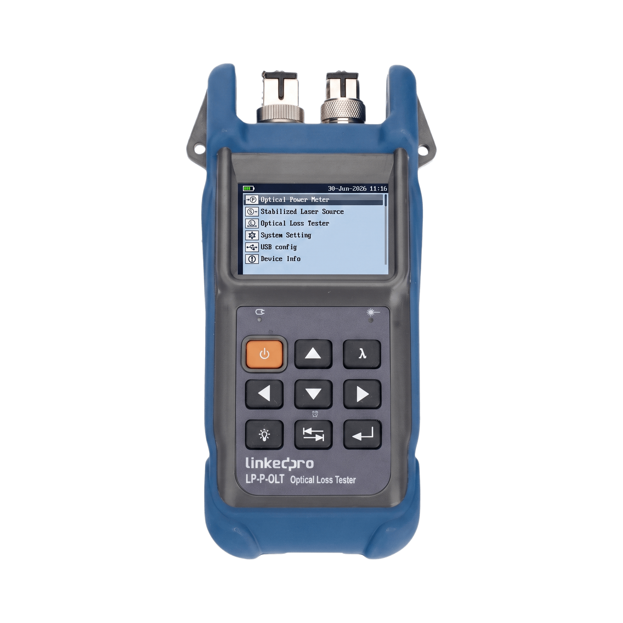 Medidor Inteligente de Pérdida Óptica para Fibra Óptica en Redes FTTx / OPM Soporta 6 Longitudes de Onda / Incluye Medidor de Pérdida Óptica / Incluye Fuente de Luz Estabilizada / Recargable