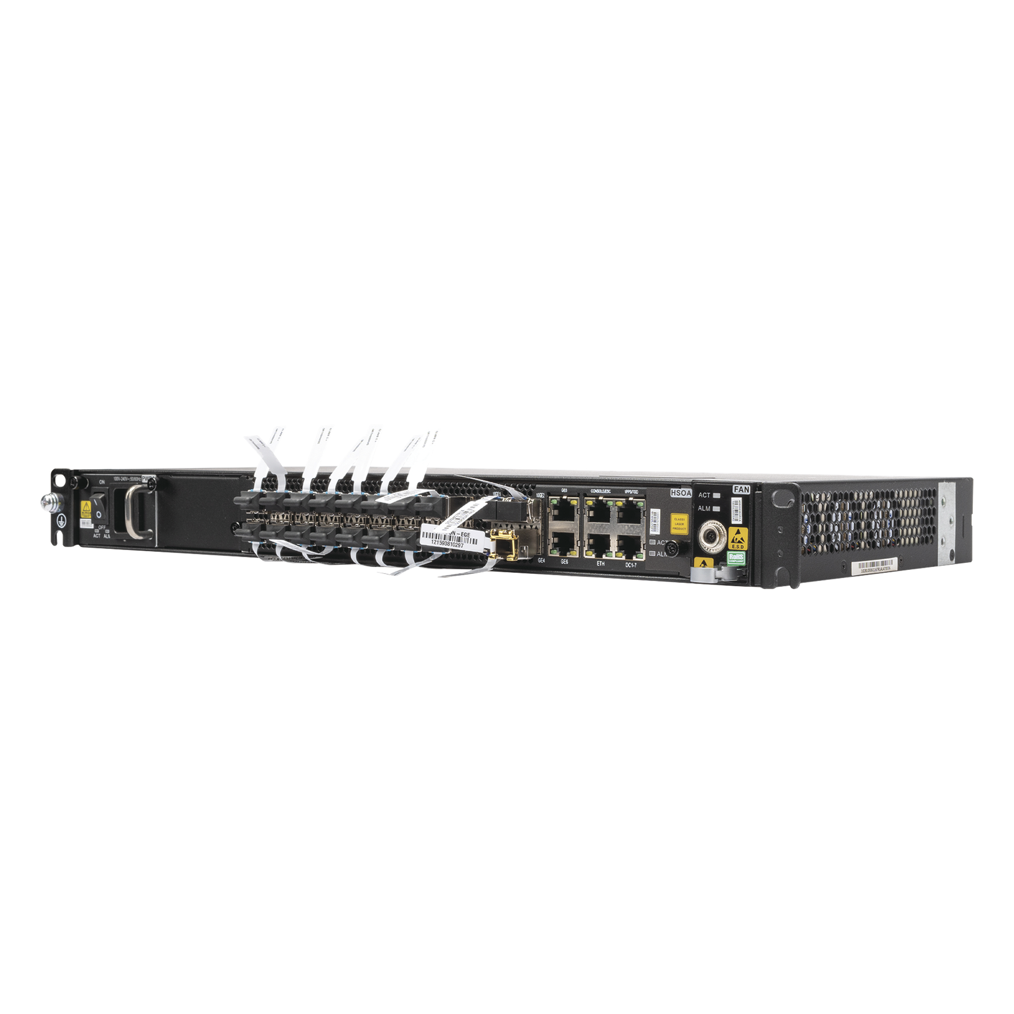 Mini OLT Abierta de 16 Puertos GPON / Incluye 16 módulos C+ y Fuente de CA / Gestión por WebUI / Incluye Software de Gestión UNM2000, (Interoperabilidad con ONUs de Terceros sin Costo) — FIBERHOME · SKU AN6001-G16-AC