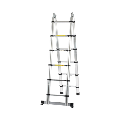 Escalera Telescópica de Aluminio Tipo Tijera de 1.9 + 1.9 Metros de Altura