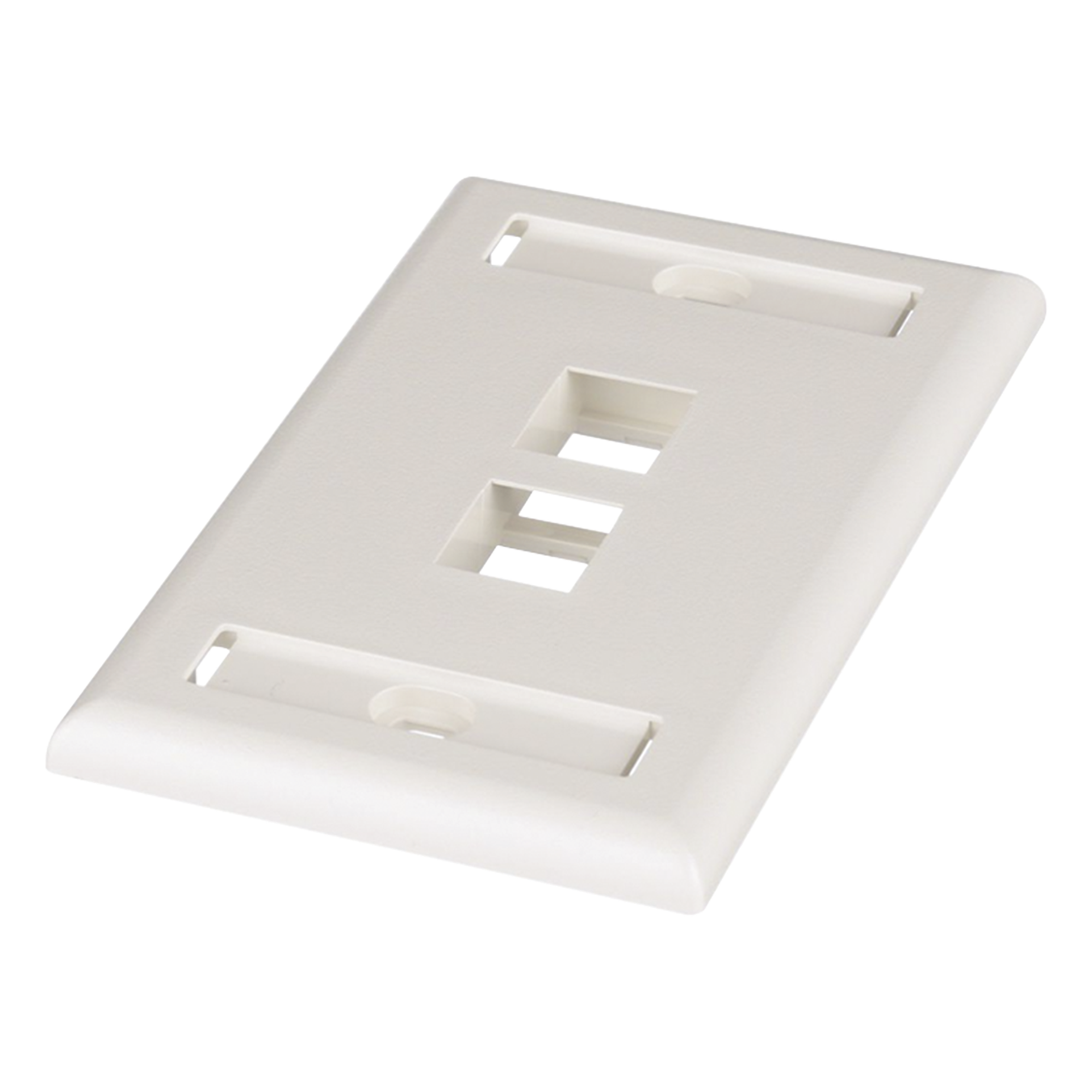 Placa de Pared Vertical / 2 Puertos Keystone / Espacios para Etiquetas / Blanco Mate / 2.75 x 4.5 pulg. — PANDUIT · SKU NK2FIWY