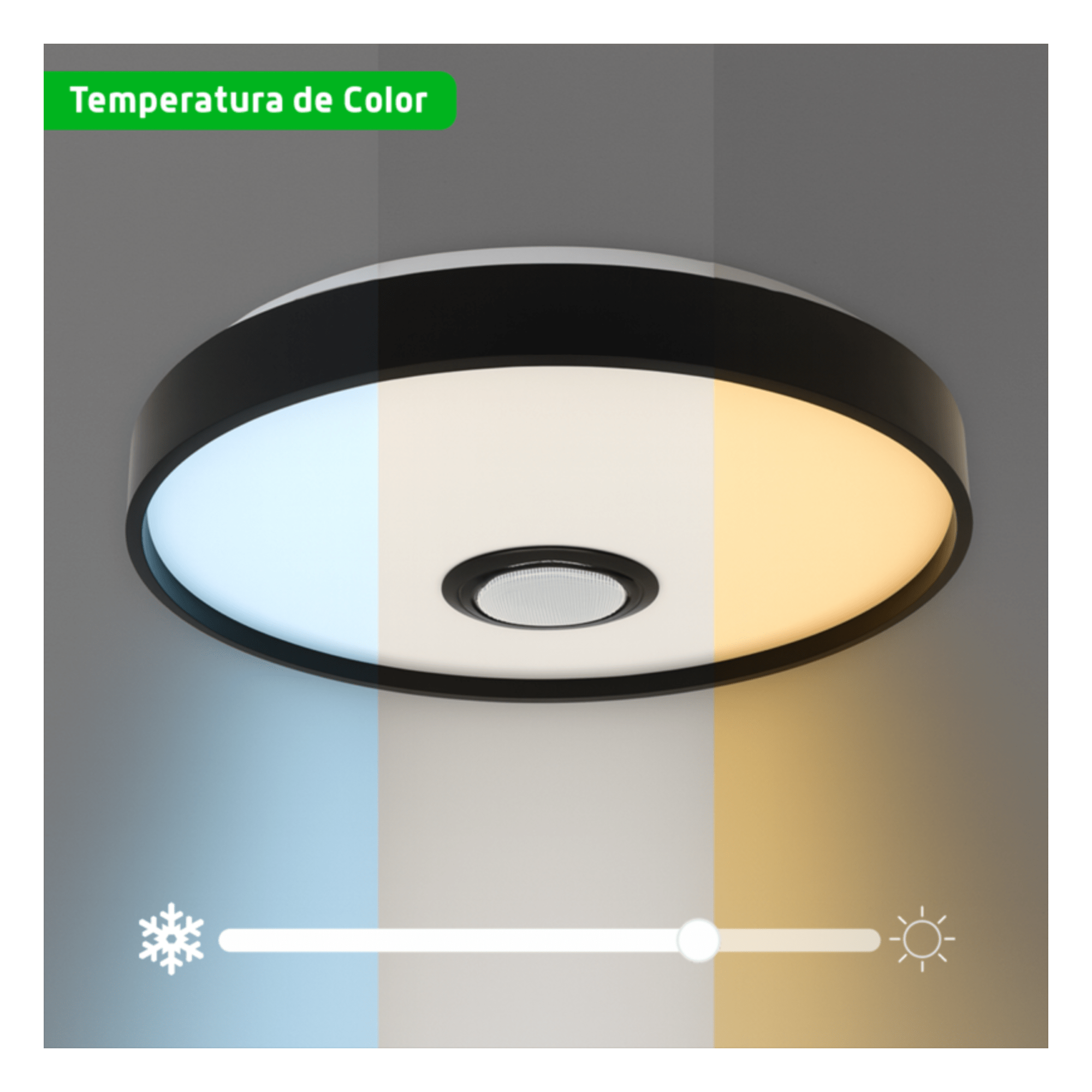 Luminario LED RGB de 30W / 2400 Lúmenes / Bocina con Bluetooth Integrada / Voltaje 85-265V / Temperatura Cálida, Neutra y Fría / App iLink — JWJ · SKU JLAR-3003
