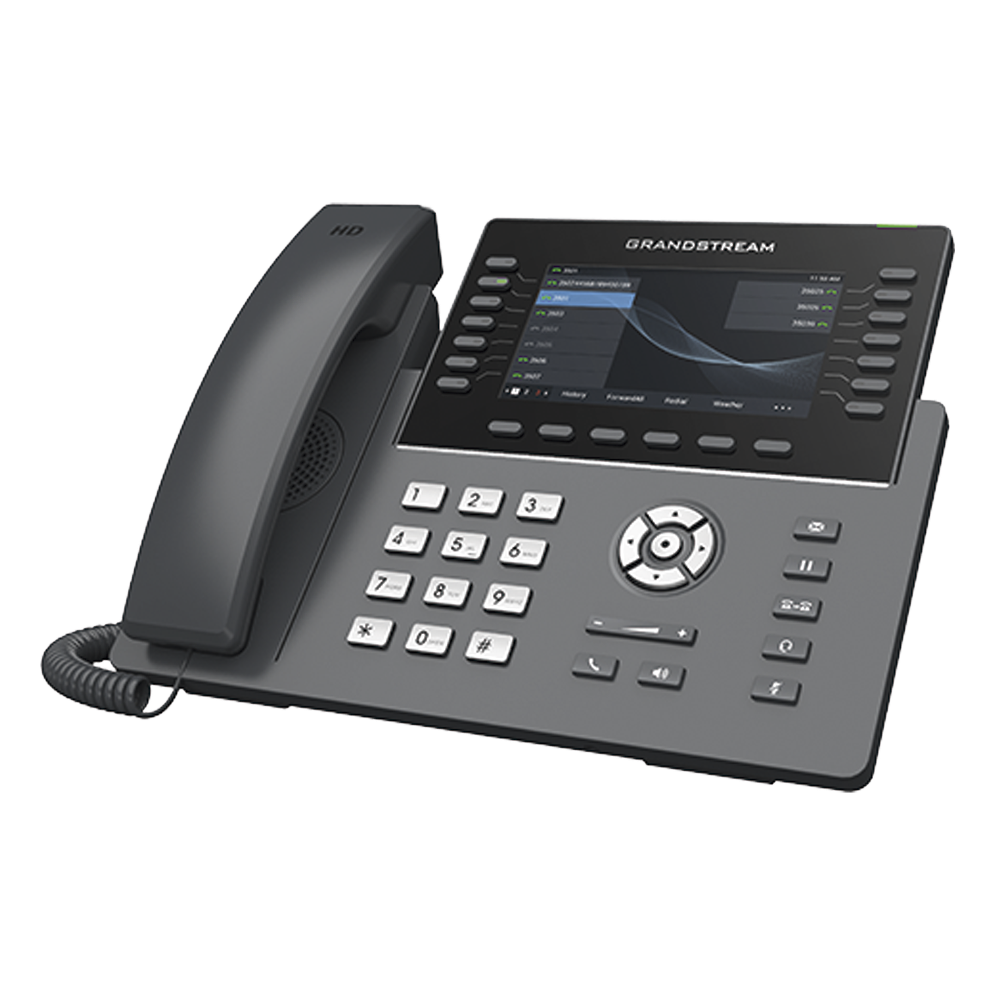 Teléfono IP Wi-Fi, Grado Operador, 14 líneas SIP con 6 cuentas, pantalla LCD 5", puertos Gigabit, Bluetooth, PoE, codec Opus, IPV4/IPV6 con gestión en la nube GDMS — GRANDSTREAM · SKU GRP2650