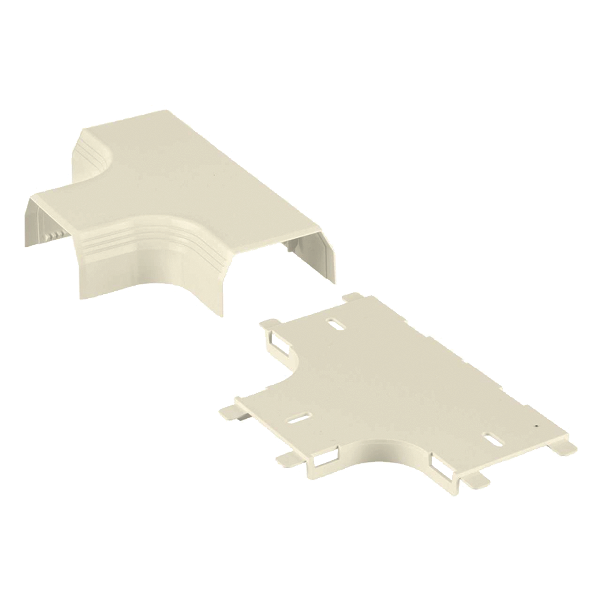 Accesorio en "T", para uso con canaleta T45, Material PVC Rígido, Color Blanco