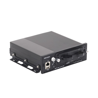 NVR Móvil de 4 Canales de 2 Megapixel / 4 PoE + 4 vía Switch Extendible / 2 Bahías de Disco Duro / Incluye Modulo GPS / conector RJ45