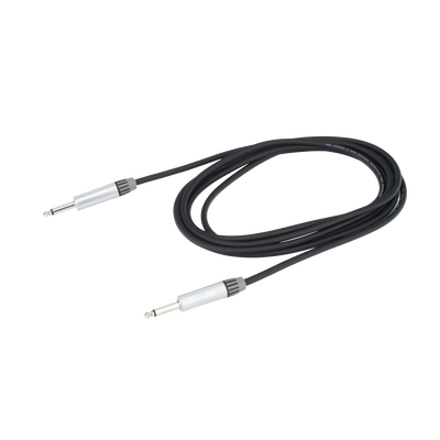 Cable de Audio | Plug 1/4 in a Plug 1/4 in Mono | Carcasa Cromada | Conectores Seetronic | Ideal para Instrumentos | Longitud 3m