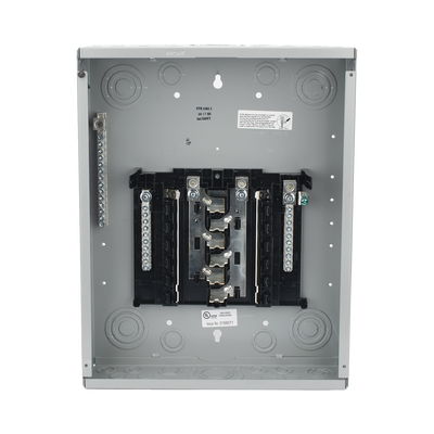 Centro de carga monofásico 1 Fase, 3 Hilos para interruptores QP, de 12 polos - 24 circuitos, 120/240vca, Barras de aluminio 125 Amp, Nema 1, uso interior. Incluye tapa.