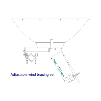 Antena direccional de Alto Rendimiento, 4 ft, Frecuencia de (4.9 a 6.1 GHz), Alto Aislamiento al Ruido, Ganancia de 35 dBi, Soporte de acero inoxidable, polaridad en 90 ° y 45 °, incluye montaje.