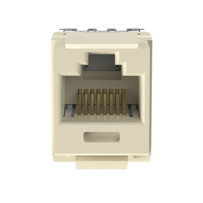 Conector Jack Estilo 110 (de Impacto), Tipo Keystone, Categoría 6, de 8 Posiciones y 8 Cables, Color Marfil