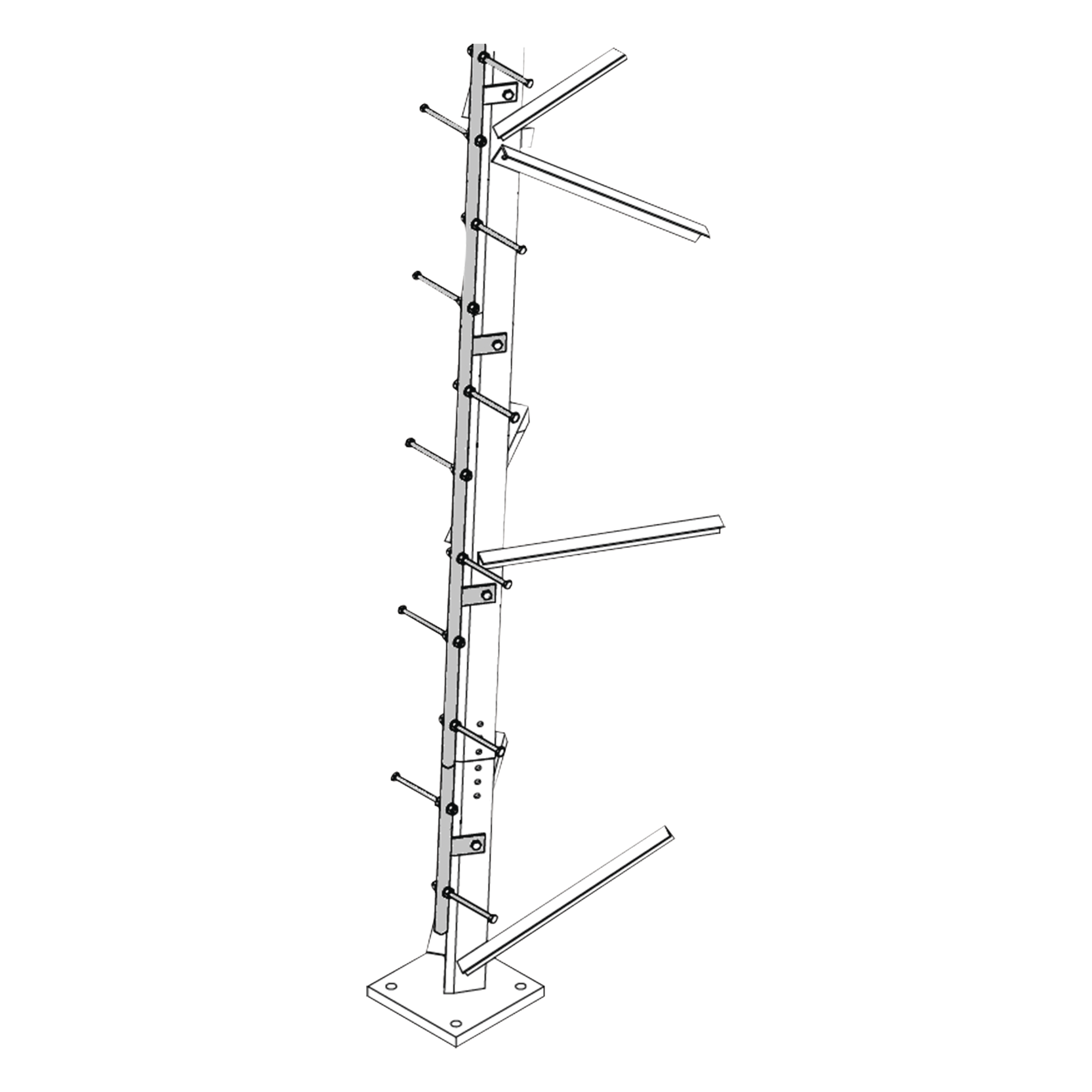 Escalera de 3 m Tipo Perno con Sección Soldada para Torres SUPER TITAN Secciones 13 a 21. — Trylon · SKU TRY-ST-STEPW