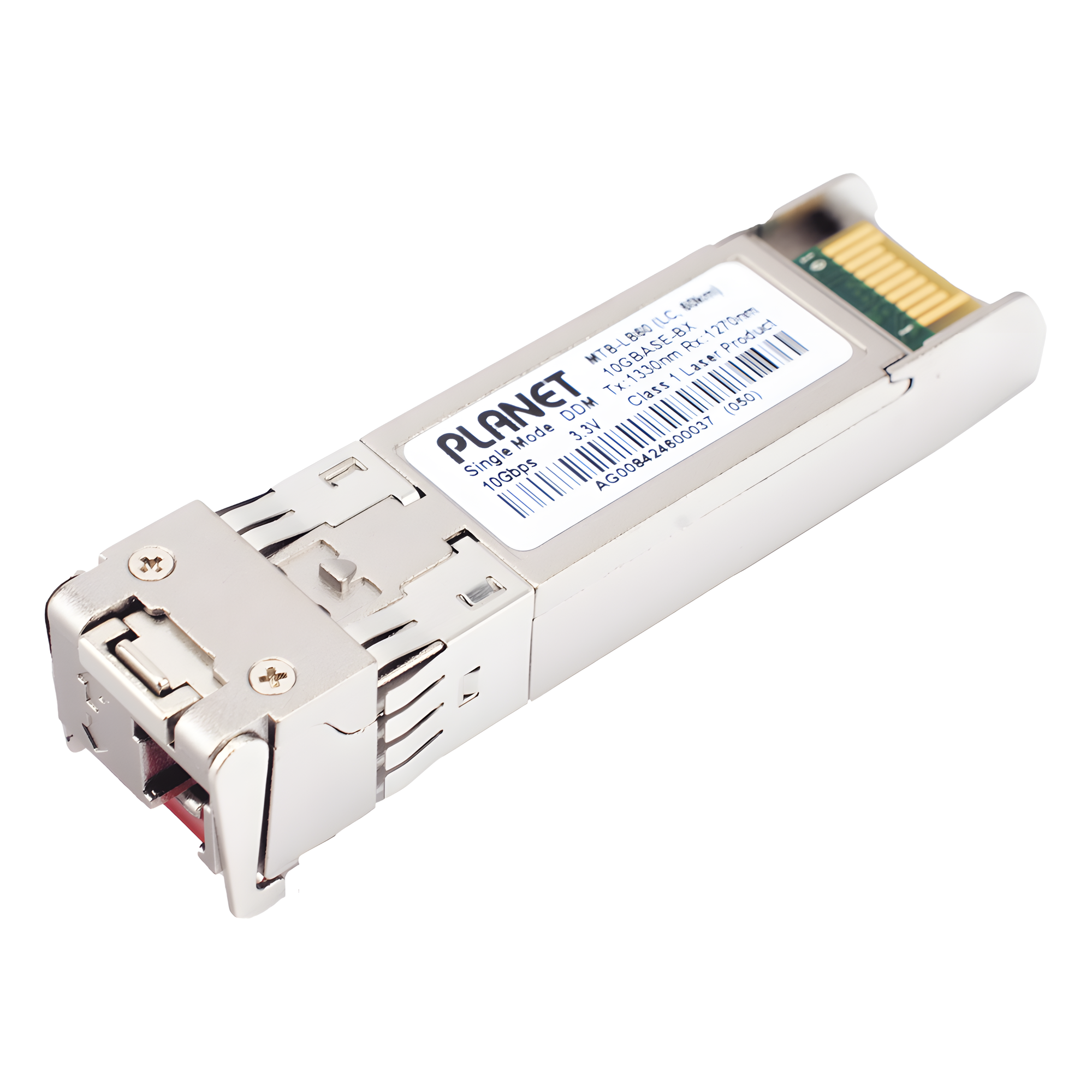 Transceptor WDM mini-Gbic SFP+ 10G LC TX:1330nm RX:1270nm para fibra Mono Modo 60 Km, Requiere MTB-LA60 — PLANET · SKU MTB-LB60