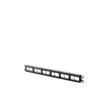 Panel de Parcheo Modular Mini-Com (Sin Conectores), Plano, Sin Blindaje, Con Etiqueta y Cubierta, de 24 Puertos, 1UR
