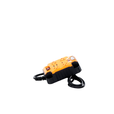 Multicontacto Powerbox 1, con 4 Salidas 120 Vca, 2 USB-A / 1 USB-C, Luces LED Integradas y Soporte Magnético