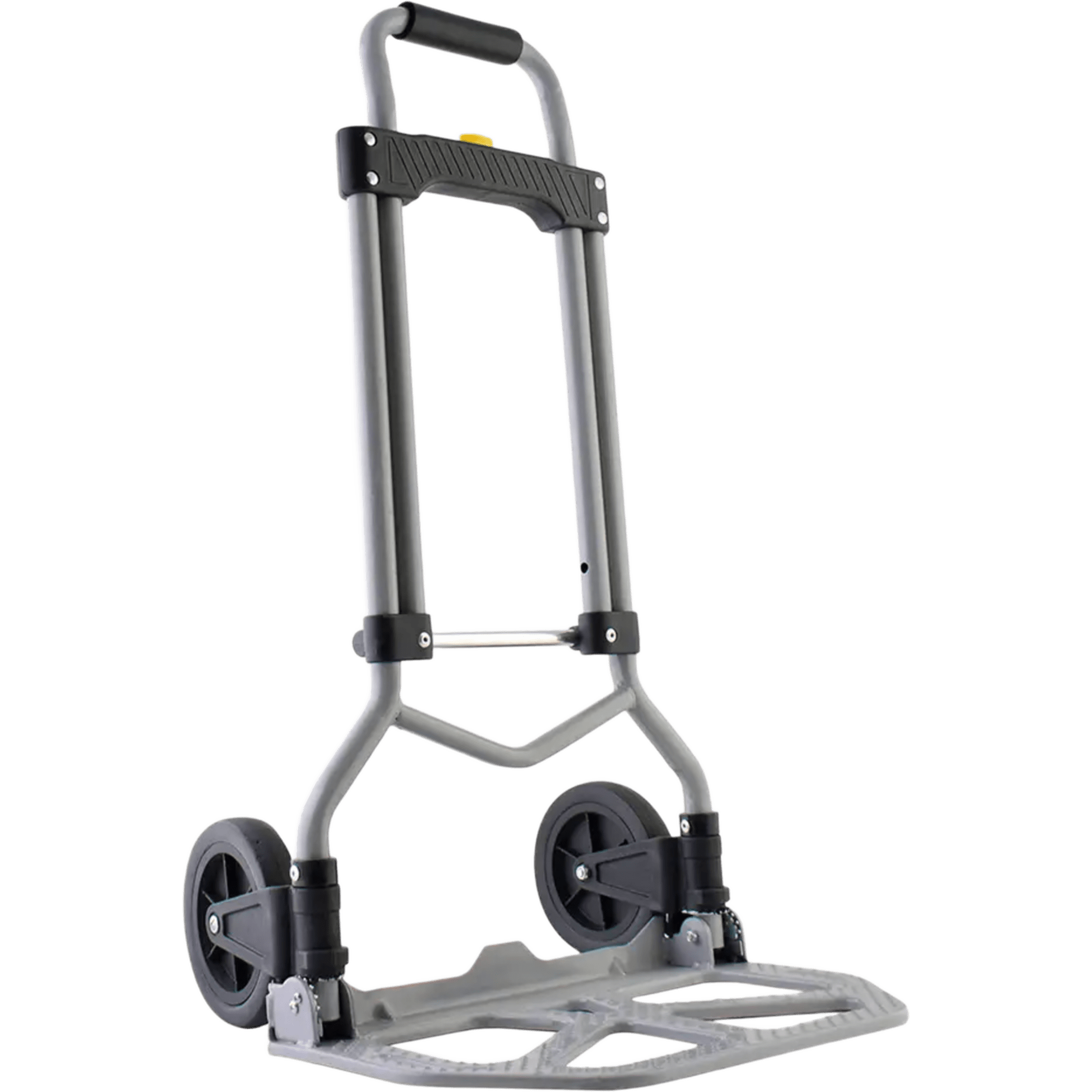 Diablo Plegable / Capacidad 60 kg / Jaladera de Hule Espuma / Botón Despliegue Rápido / Base Acero Antiderrapante / Llanta Hule Duradera / Transporte Compacto