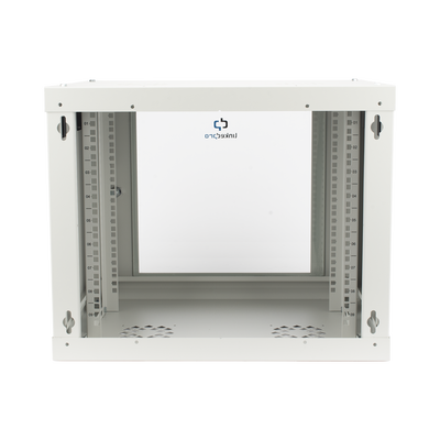 Gabinete de Pared de 9U con Puerta de Cristal Templado, 479.5 mm de Profundidad, Rack de 19'', Acero Reforzado Gris Mate