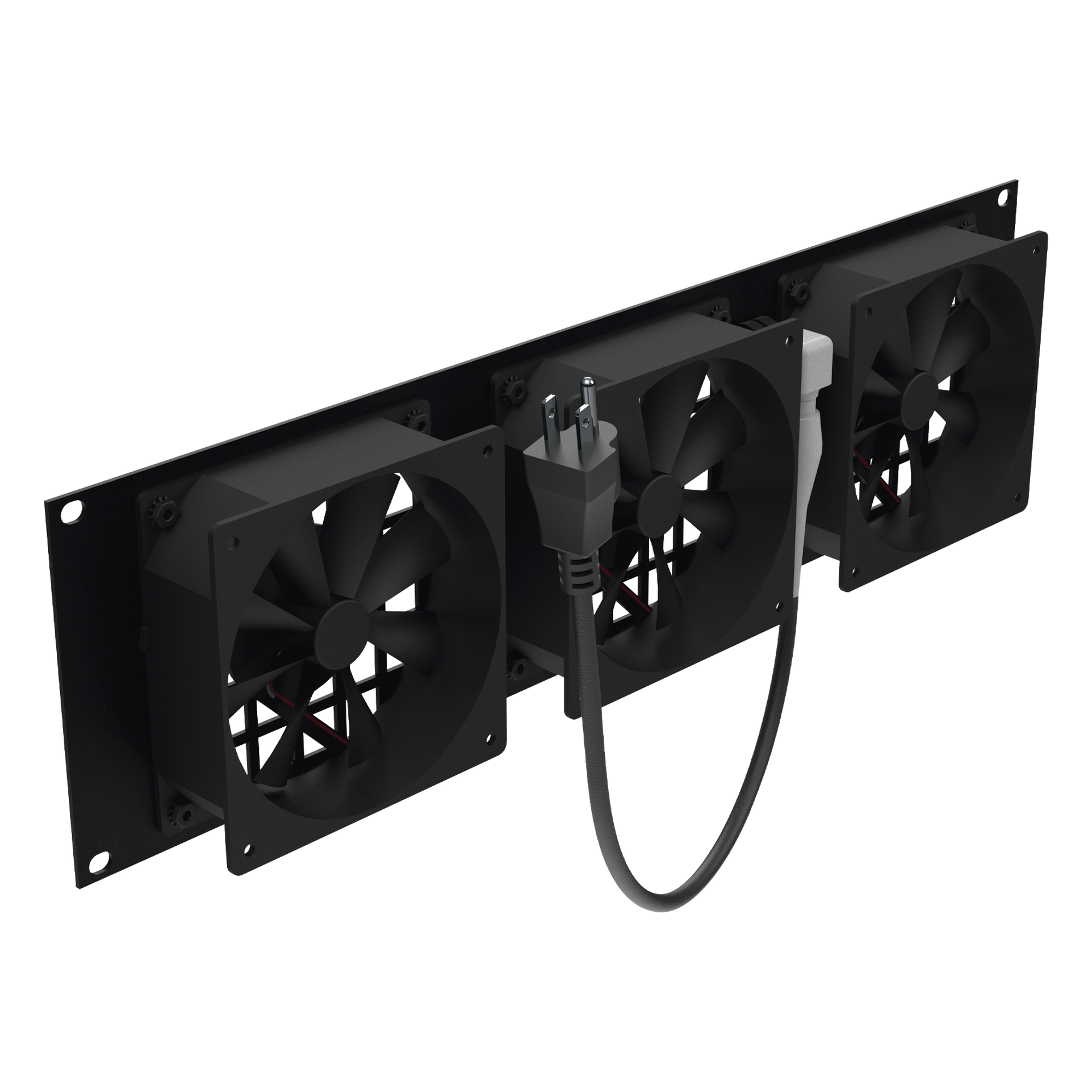 Kit de 3 Ventilador 110 Vca (12 x 12 cm) con Clavija 5-15P. Para instalación en Postes Rack — LINKEDPRO BY EPCOM · SKU LP-VENT-03X3U