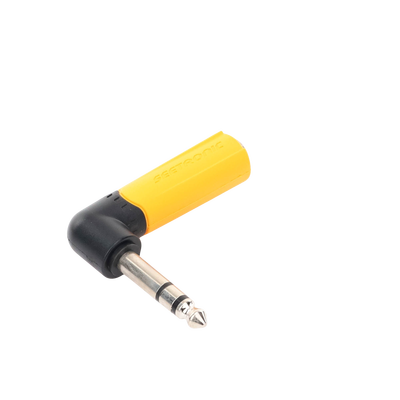 Conector Estéreo | 1/4in - 1/4in | Conector de angulo recto | Adaptador de Carcasa de Plastico