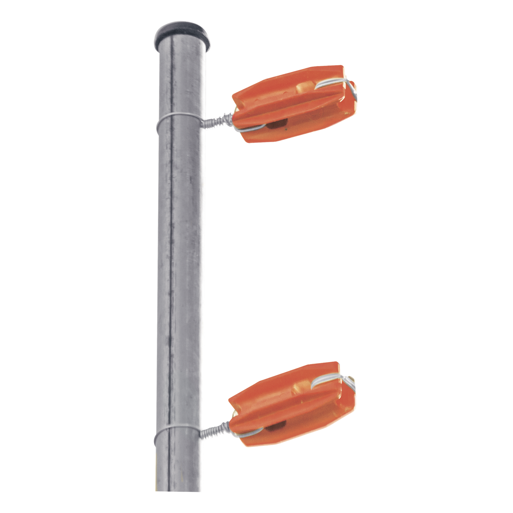 Aislador de Esquina Naranja para Cercos Eléctricos / 18 kV / Resinas Vírgenes / Resistencia 7.5-10.2 kg / Anti UV / 66 mm x 31.6 mm — SFIRE · SKU SFESQUINEROOR