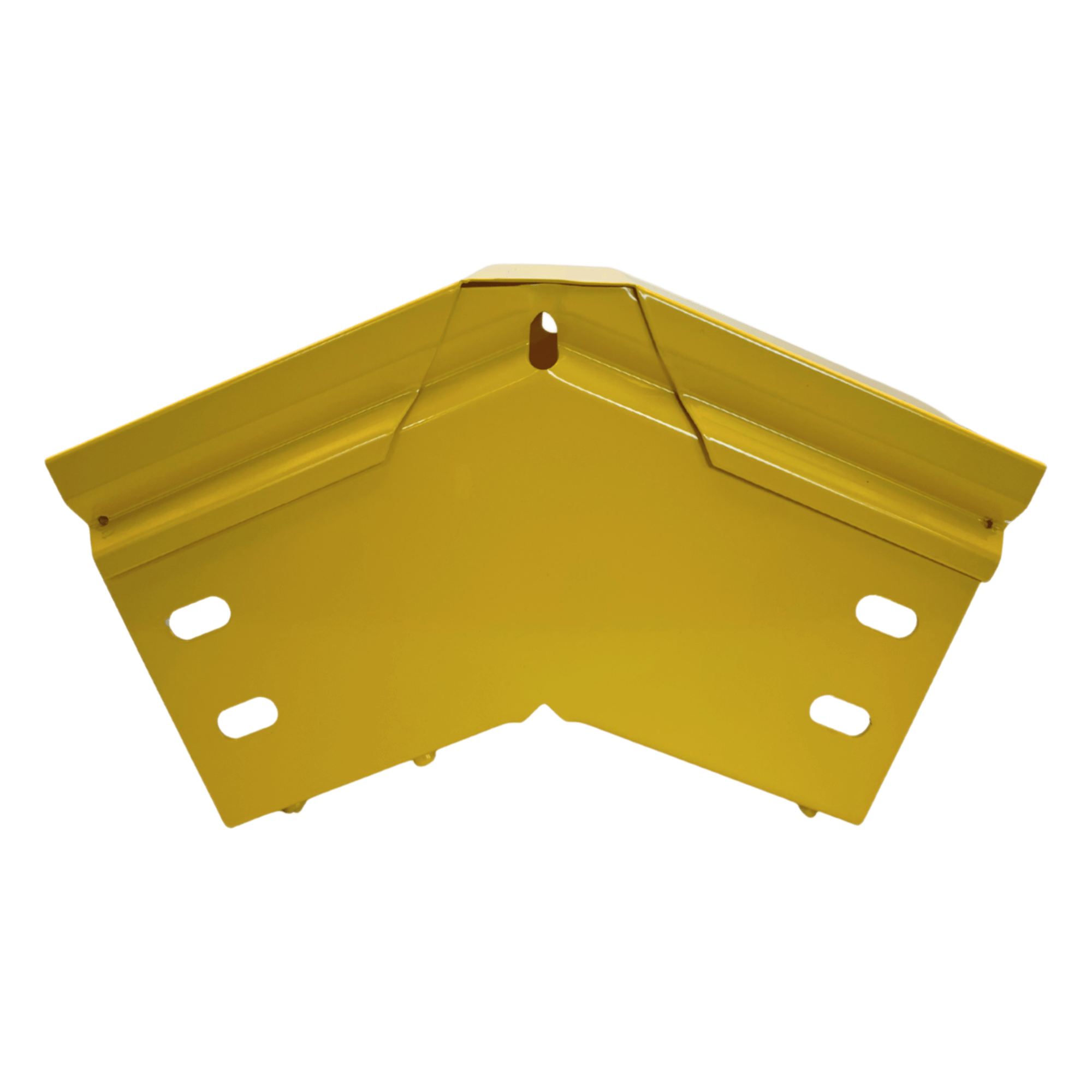 Curva Vertical Exterior / 45° / 4" x 4" / Radio 8" / Aluminio / Epóxica Amarilla — CHAROFIL · SKU CHFBVE454X4R8EPK
