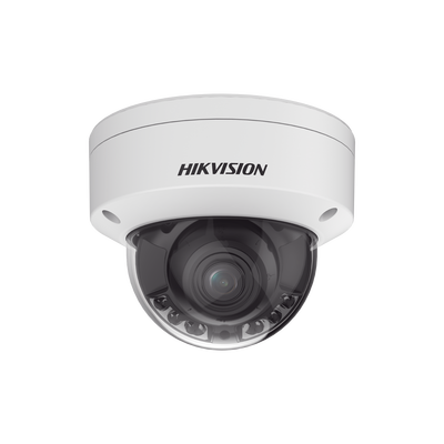 [Dual Light + ColorVu] Domo IP 4 Megapixel / Lente 3.6 - 9 mm / 40 mts IR + 40 mts Luz Blanca / WDR 130 dB / Exterior IP67 / IK10 / Captura Facial / ACUSENSE / MicroSD