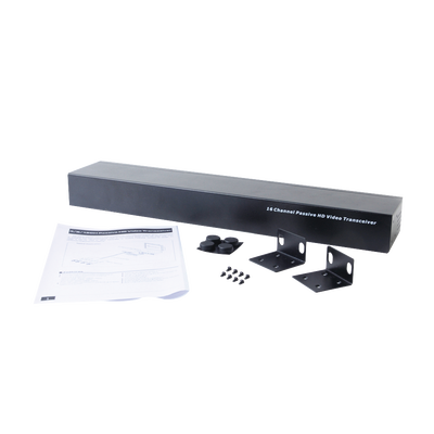 (TRANCEPTOR) RECEPTOR DE VIDEO PASIVO DE 16 CANALES / Resolución 4K / Compatible con cable UTP Cat 5e/6 / Compatible con HD-TVI/CVI/AHD/CVBS / TODO INCLUIDO PARA RACK / Protección Interconstruida contra sobretensión.