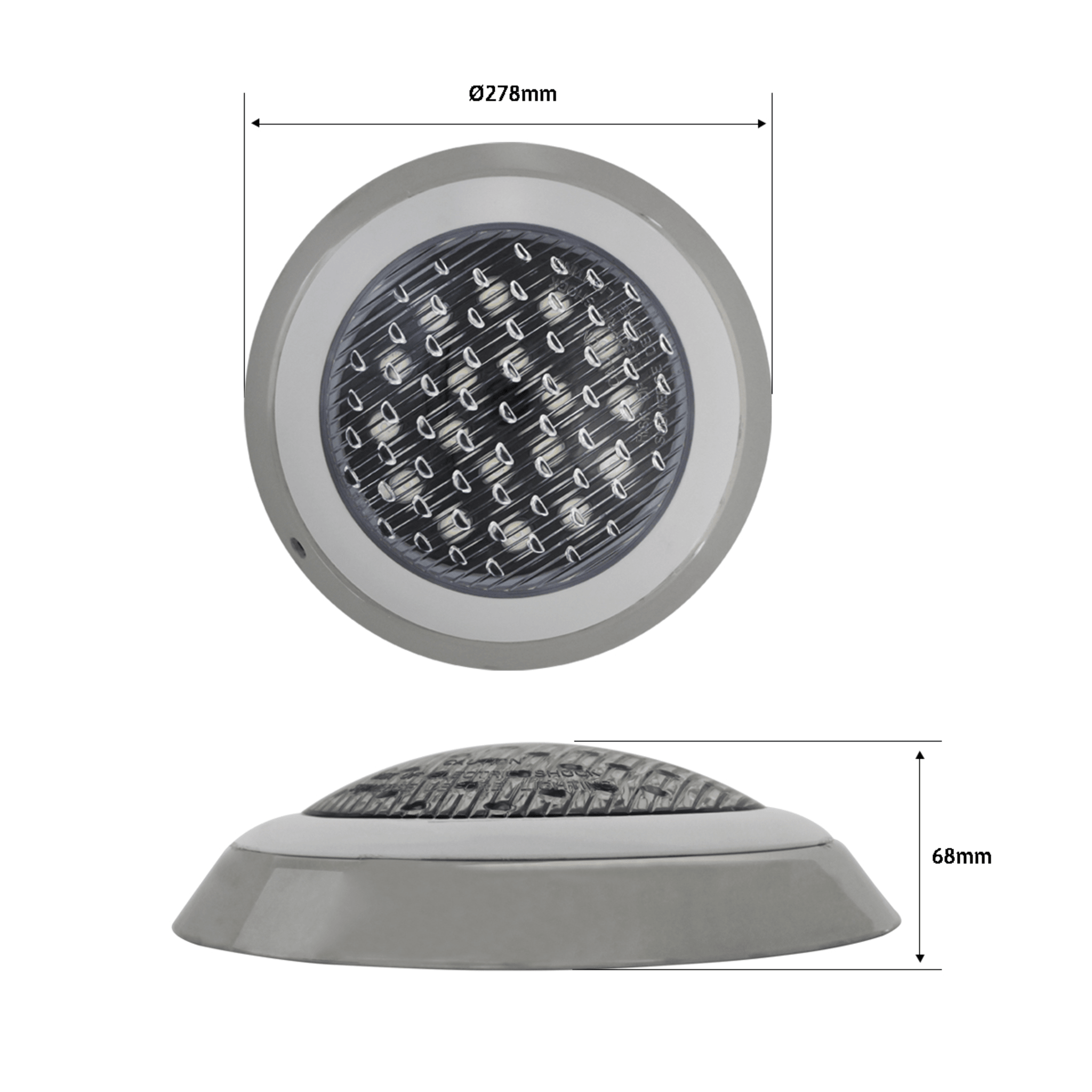 Luminario Sumergible RGB / 18W / 2340 lm / IP68 / Ø290mm x 62mm / Uso Exterior / Transformador JPY-50