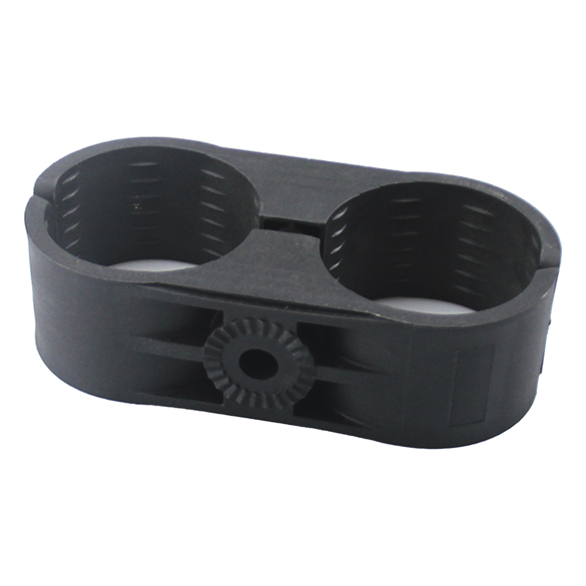 Sujetador Plástico para Cable Coaxial / Doble Soporte / 1-5/8 in / Máx 2 in (51 mm) / Varilla 3/8' o M10 — SYSCOM TOWERS · SKU CB158