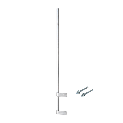 Mástil Liviano de Pared de 1.5 m (Diam. 1-1/4") con Cejas de Fijación Soldadas, ¡No se gira! Incluye Taquetes para instalación. 
