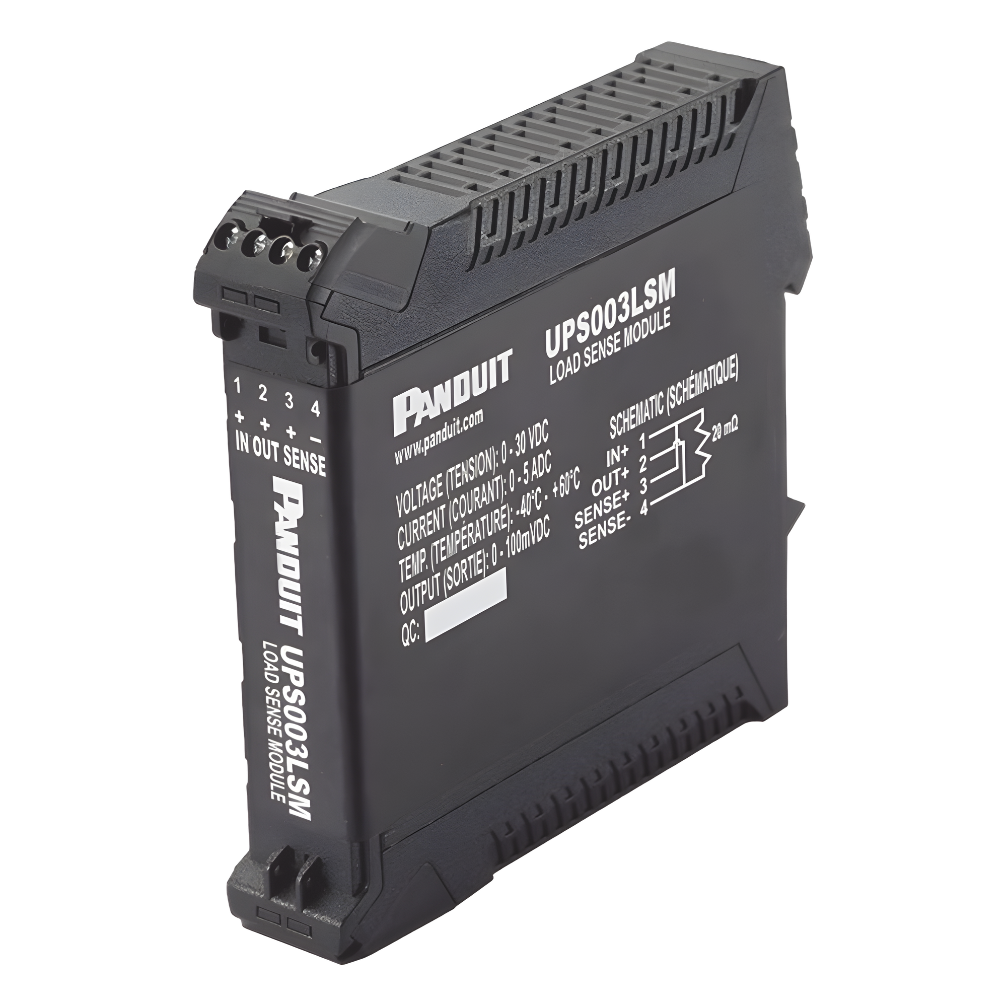 Sensor de Carga, Para UPS Industrial de Panduit UPS00100DC, De Montaje en Riel Din, Color Negro            — PANDUIT · SKU UPS003LSM