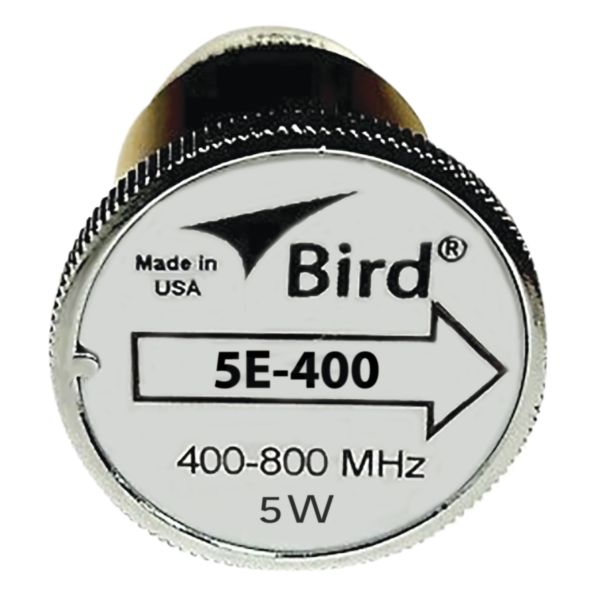 Elemento de 5 Watt en Línea 7/8" para Wattmetro BIRD 43 en Rango de Frecuencia de 400 a 800 MHz. — BIRD TECHNOLOGIES · SKU 5E-400