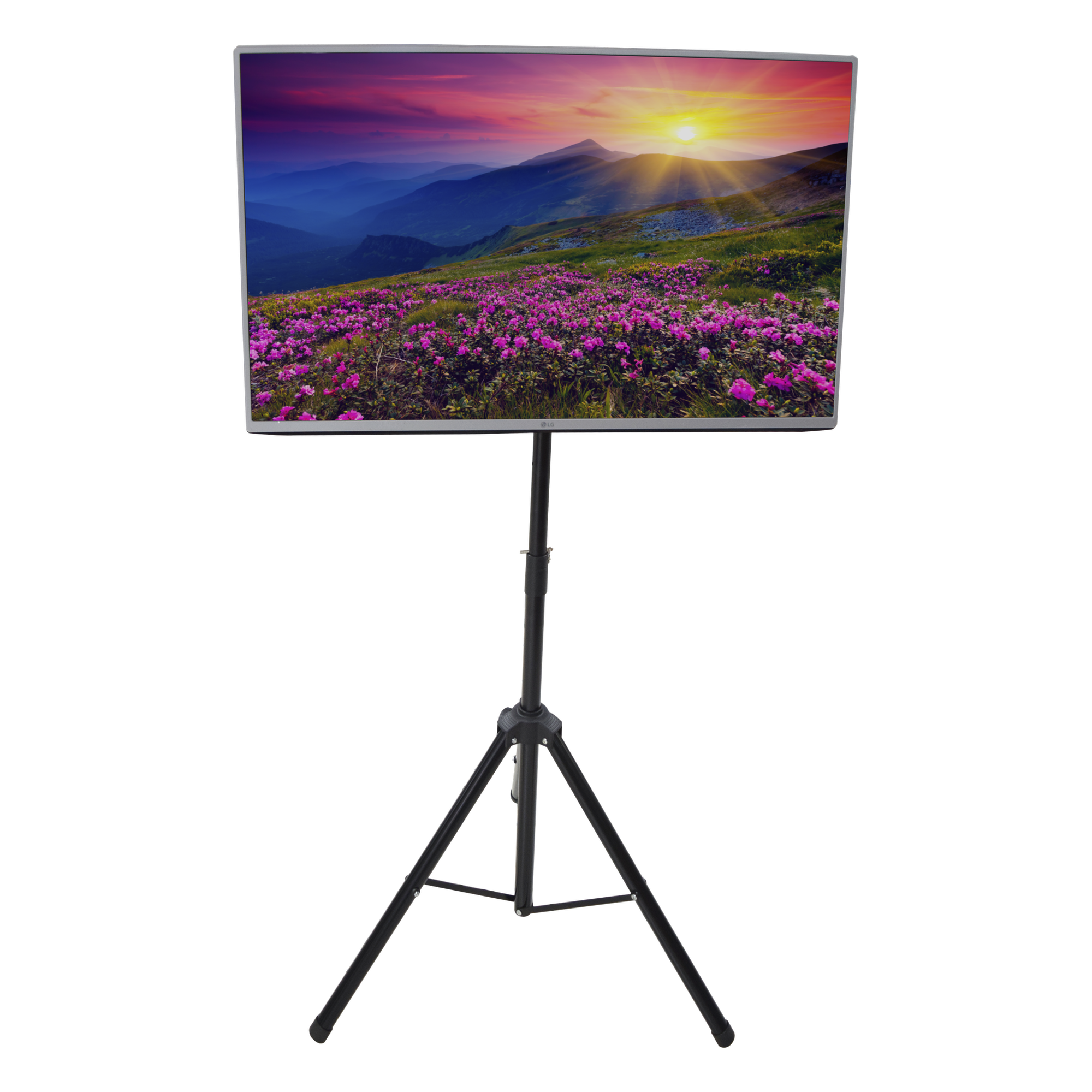 Trípode Portátil con Soporte de piso para Monitores de 32 a 65" / Vesa 600 x 400 / Acero / Montaje de 65 cm a 1 mt — EPCOM · SKU EPB036EC