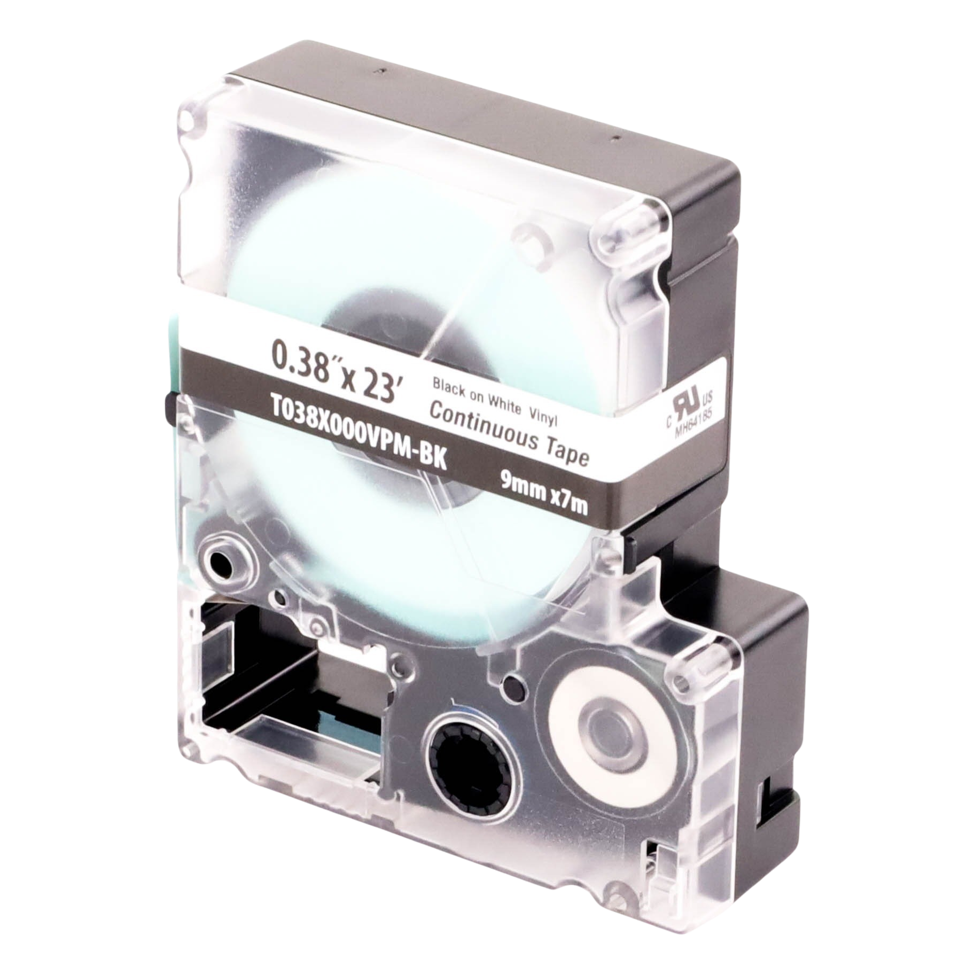 Casete de Etiquetas de Vinilo de Cinta Continua, Color Negro Sobre Blanco, Uso Interior/Exterior, 9 mm de Ancho x 7.6 Metros de Largo (24.93 Pies) — PANDUIT · SKU T038X000VPM-BK