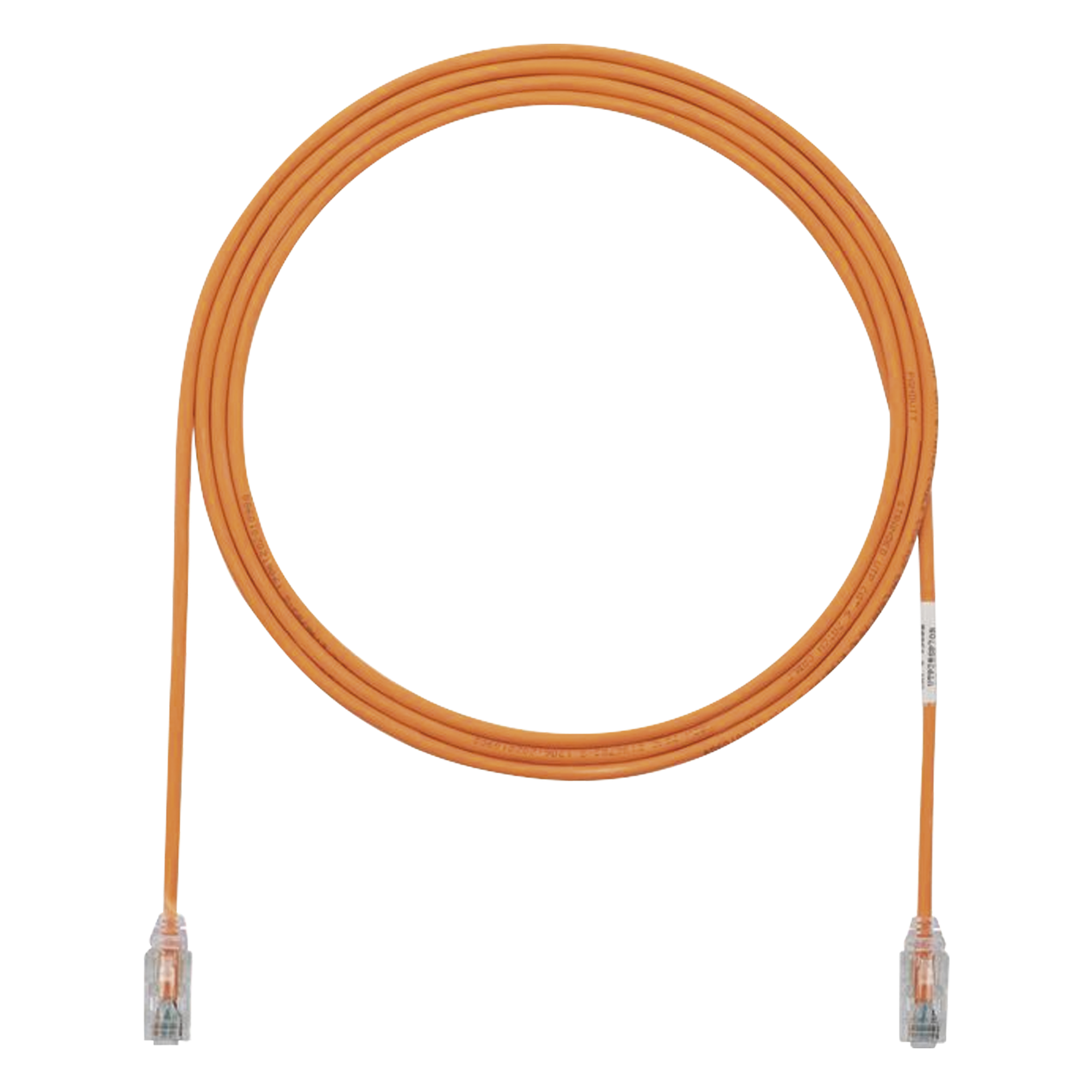 Cable de Parcheo TX6, UTP Cat6, Diámetro Reducido (28AWG), Color Naranja, 2.13 Metros (7 Pies)