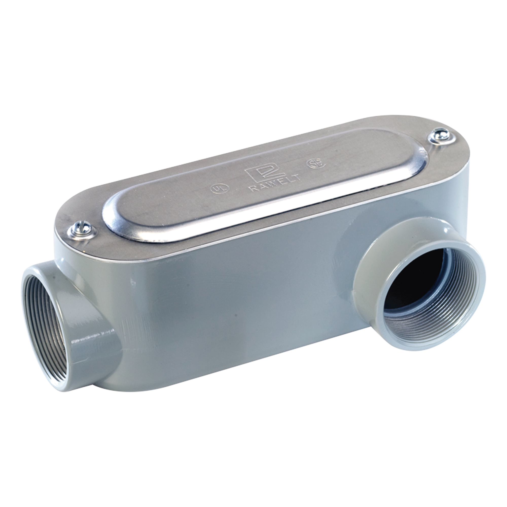 Caja Condulet tipo LL de 1" (25.4 mm) Incluye tapa y tornillos. — RAWELT · SKU OLL-0094C