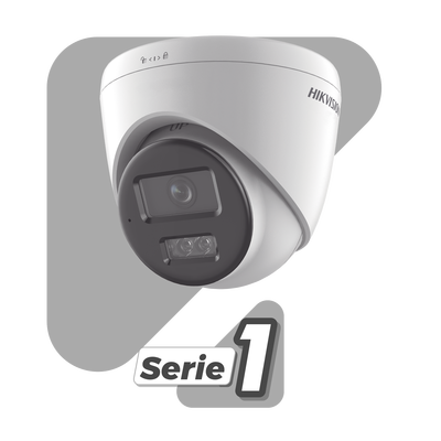[Dual Light] Turret IP 6 Megapixel / Lente 2.8 mm / 30 mts IR + 30 mts Luz Blanca / Micrófono Integrado / ACUSENSE Lite / Exterior IP67 / H.265 / PoE / ONVIF / Micro SD