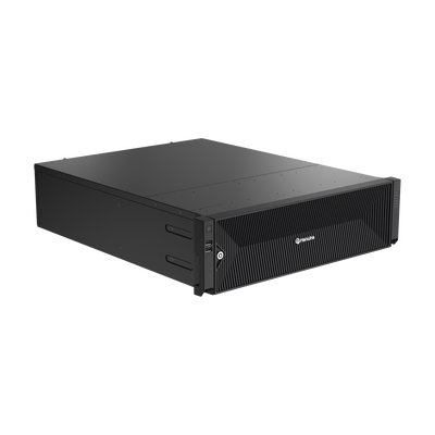 NVR de 64 canales / Hasta 32 MP / H.265 & Wisestream / Procesamiento 400 Mbps / 3 Puertos de Red / Raid 5-6 / 16 bahias para disco duro (no incluidos)