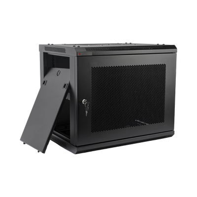 Gabinete PRECISION, Con Puerta Perforada, de 19in, 9UR, 450mm de Profundidad, Color Negro
