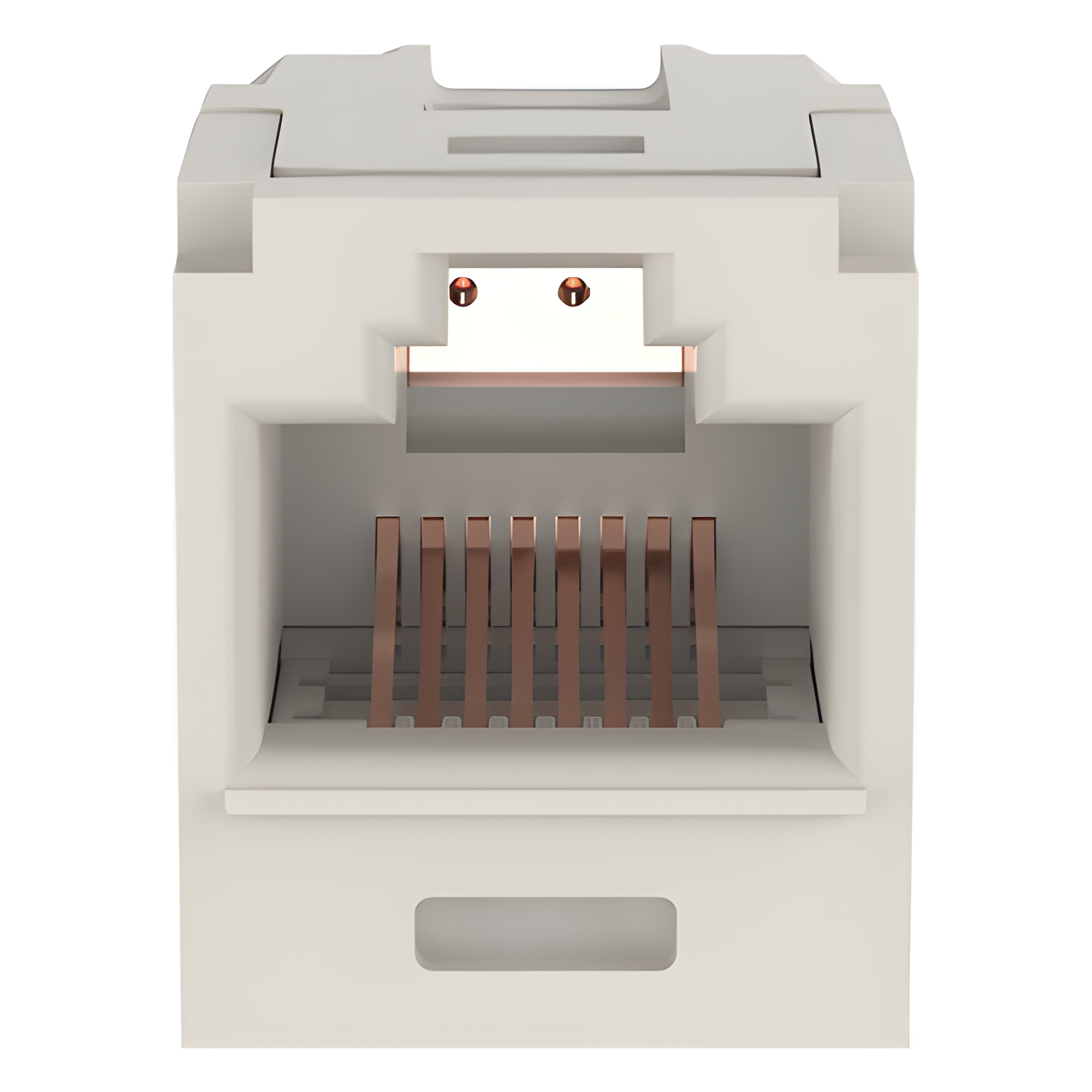 Módulo Acoplador RJ45 a RJ45, Mini-Com, Categoría 6, Color Blanco Mate