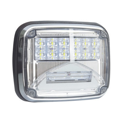 Luz de advertencia de 8 X 6", Color Claro, Con Luz de Trabajo Clara, Ideal para Ambulancias