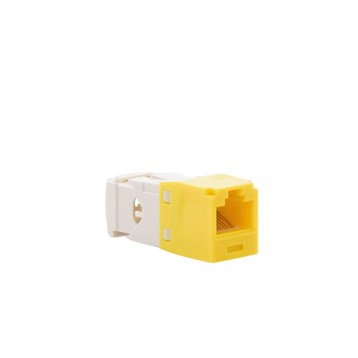 Conector Jack RJ45 Estilo TG, Mini-Com, Categoría 6, de 8 Posiciones y 8 Cables, Color Amarillo