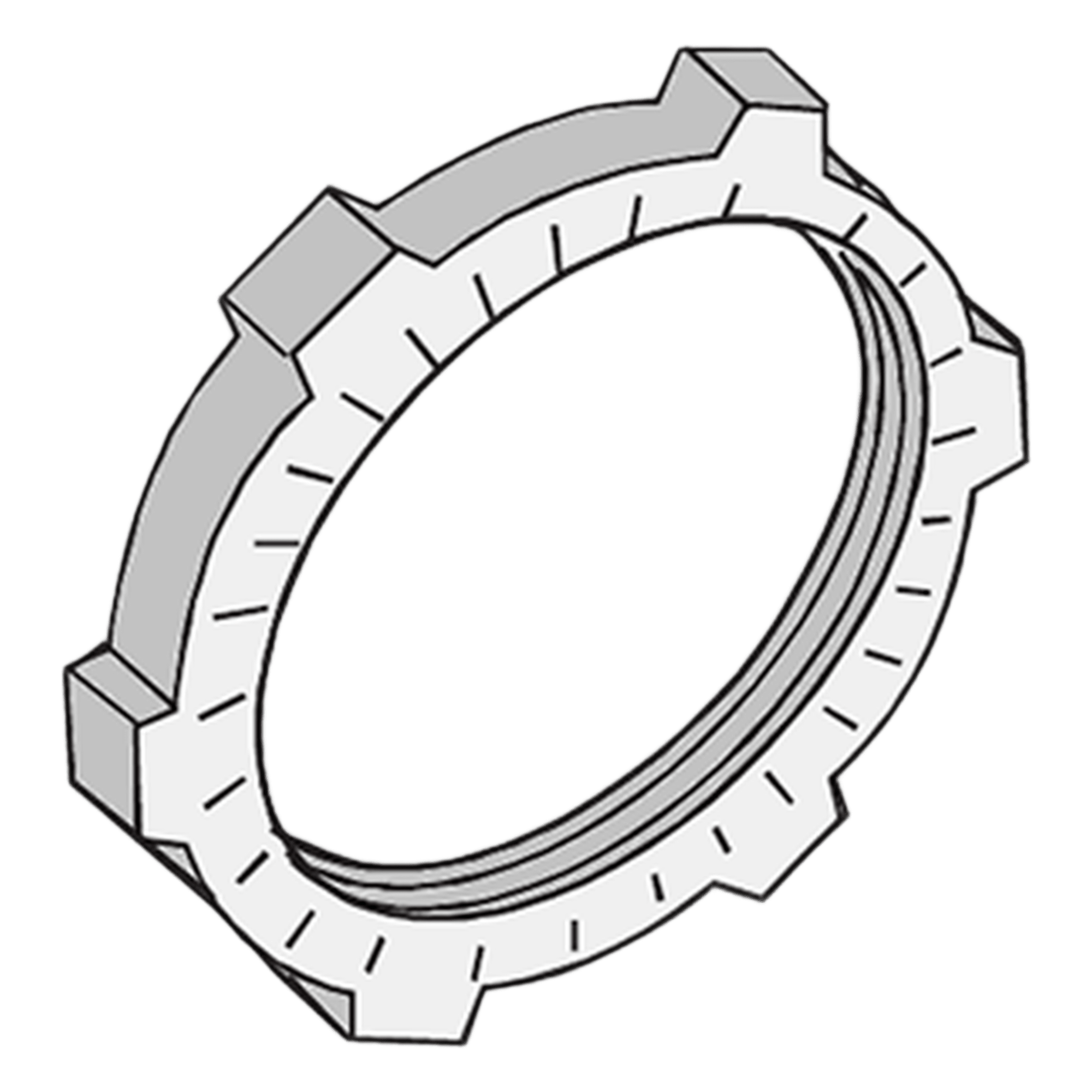 Contratuerca Metálica Zamac de 1 1/4" (32 mm). — ANCLO · SKU ANC-CT114