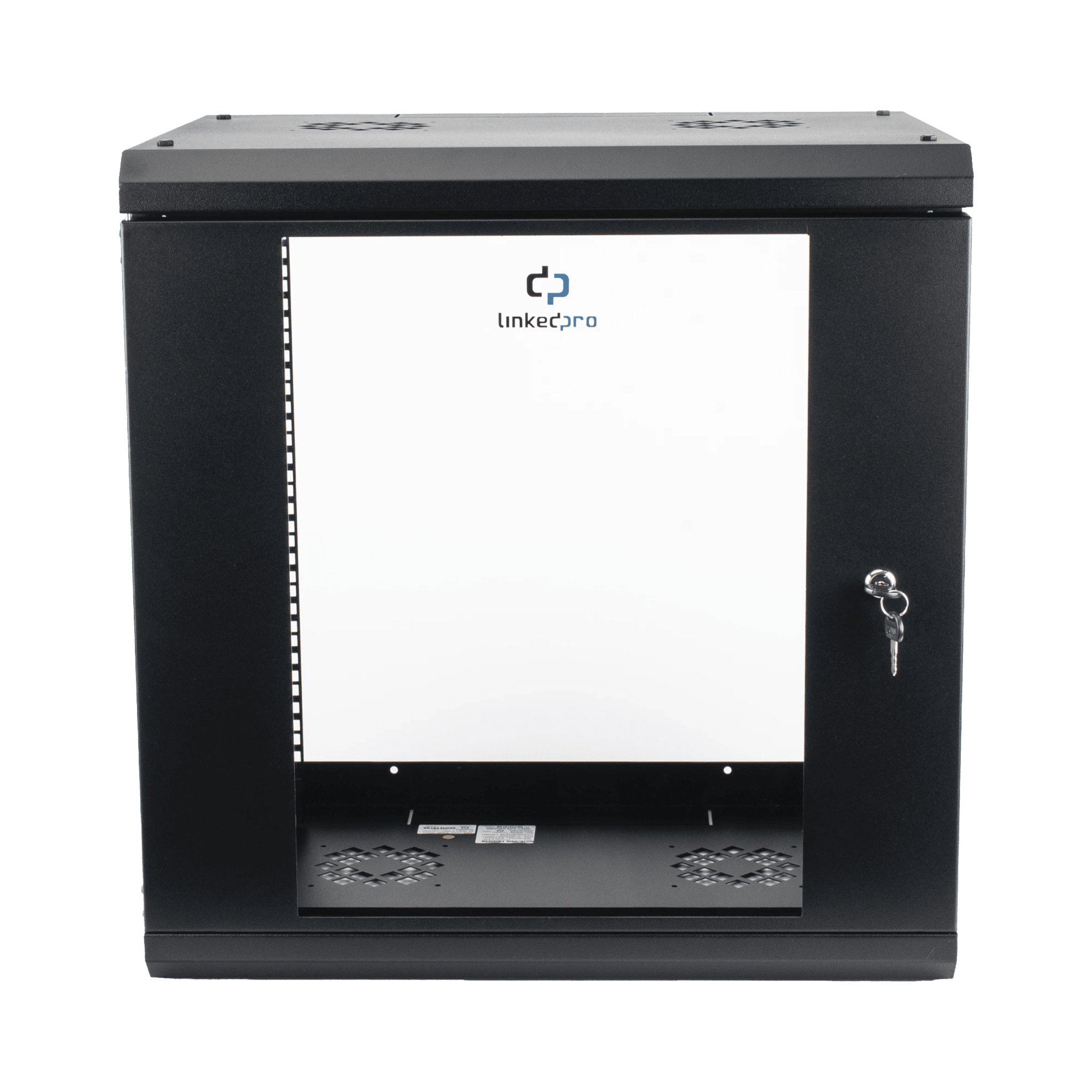 Gabinete de Pared con Puerta de Cristal Templado, 455mm de Profundidad, 12U Rack de 19'', Acero Reforzado