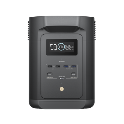 Estación de Energía Portátil de 980Wh Litio LFP / 10 Puertos AC 500 W (Max. 1000W) / 2 USB-C 100W / Cargador de Coche 10A a 12.6V / Conectividad WiFi y Bluetooth (App) / Carga Solar 500W Max.