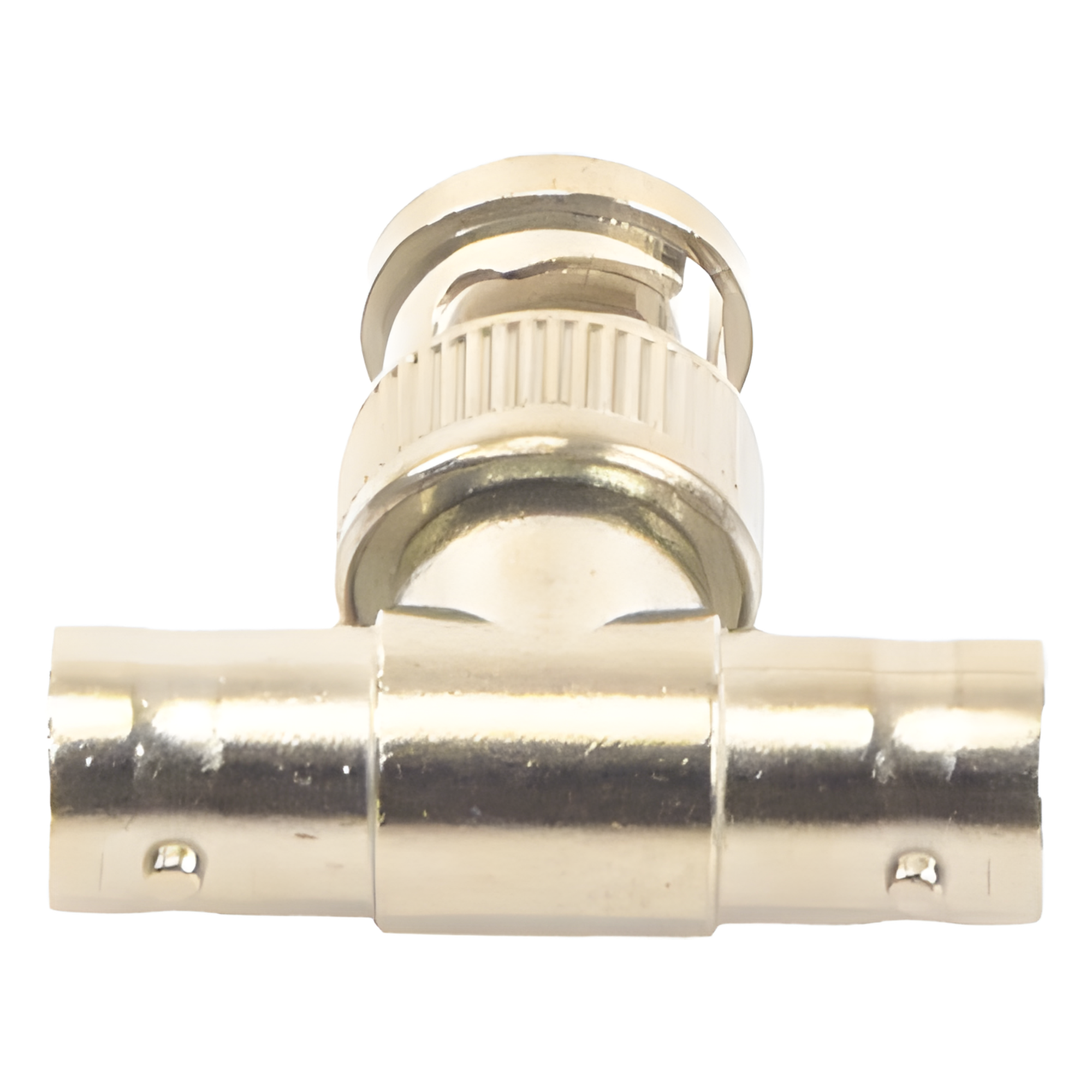 Adaptador en T para 75 Ohm de Conector BNC Macho a Doble BNC Hembra, Níquel/ Oro/ Teflón. — EPCOM TITANIUM · SKU TT-RG-12