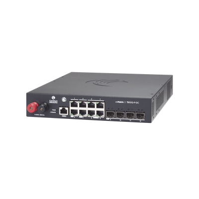Switch cnMatrix WISP TX1012-DC-P de 8 puertos PoE y 4 SFP+, 170 W PoE Budget, Capa 2, gestión gratuita desde la nube, para corriente directa